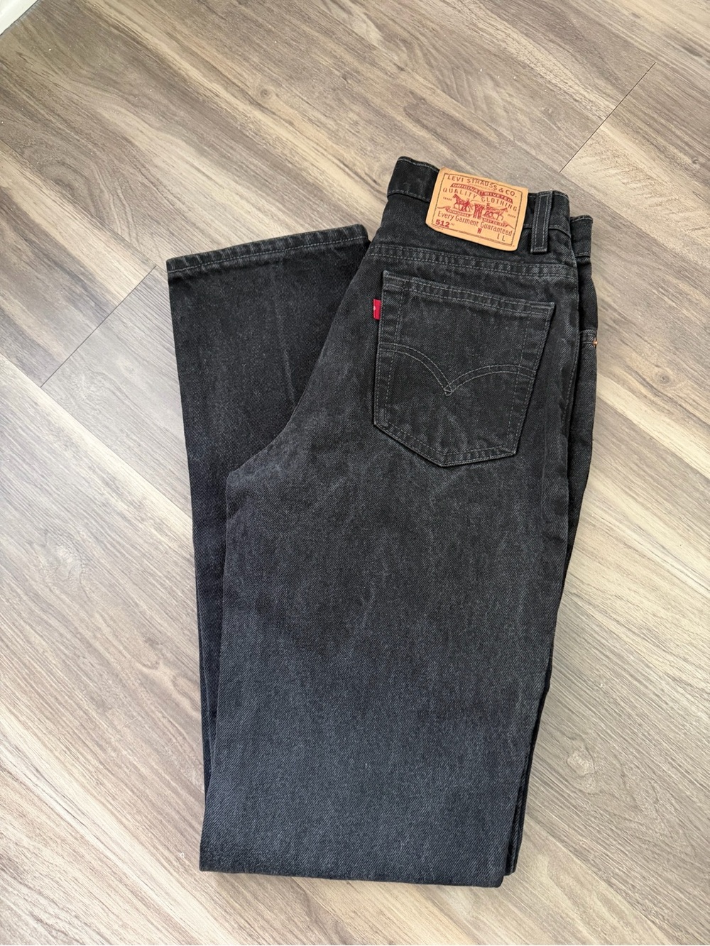 Levi's 512 Black Straight Leg Jeans with Classic Patch